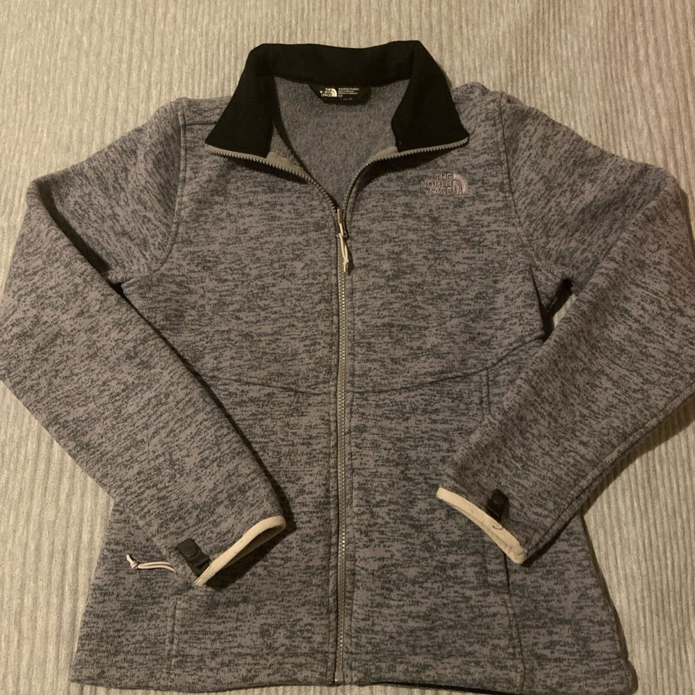 North Face Jacket Womens S Full Zip Fleece Line Outdoor F16 Grey Polyester Shell
